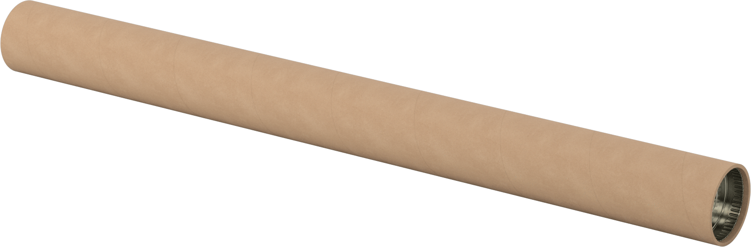 Presli Uç Kapaklı Yuvarlak Nakliye Tüpü, 3-1/4" ID, 39" İç Uzunluk
