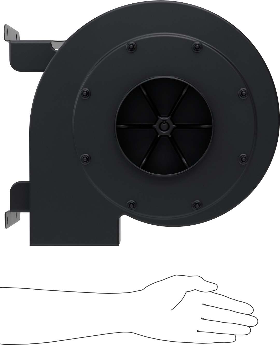 Yüksek Çıkışlı Üfleyici, Dikdörtgen Priz, Açık Damlamaya Dayanıklı Motor, 120/230V AC, 1-1/2 hp