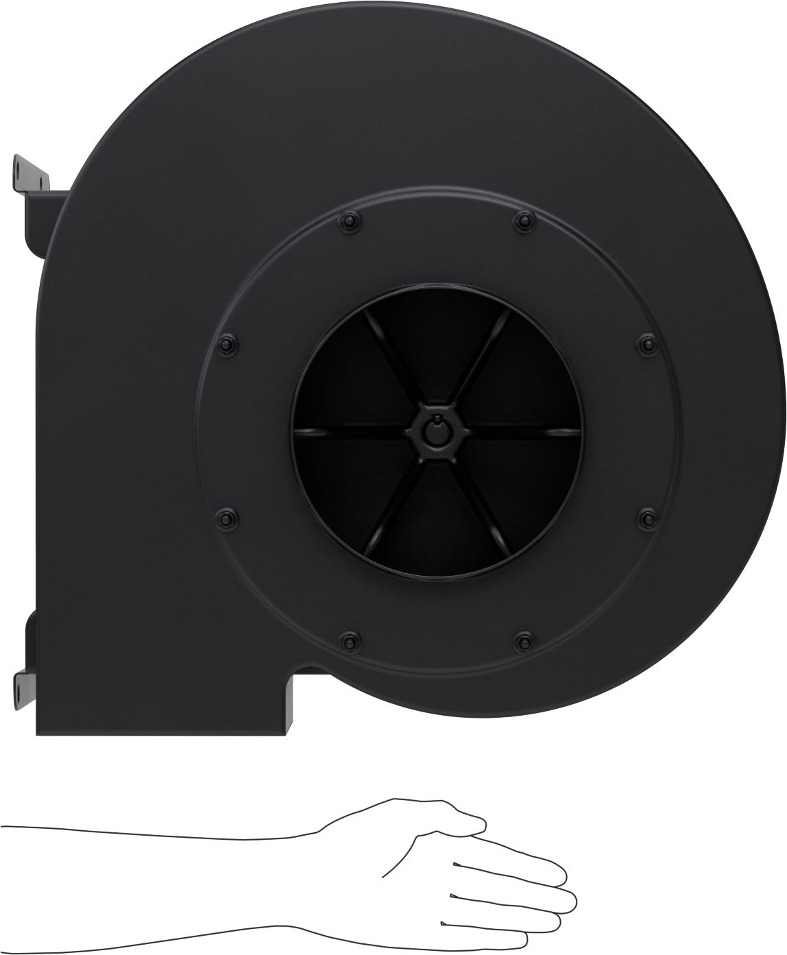 Yüksek Çıkışlı Üfleyici, Dikdörtgen Priz, Kapalı Motor, 230/460V AC, 5 hp