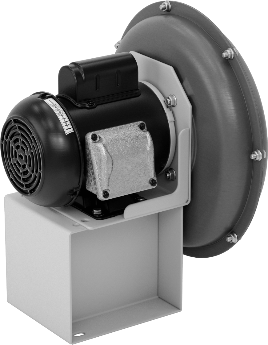 Yüksek Çıkışlı Üfleyici, Yuvarlak Çıkış, Tamamen Kapalı, 120/230V AC, 1/3 hp