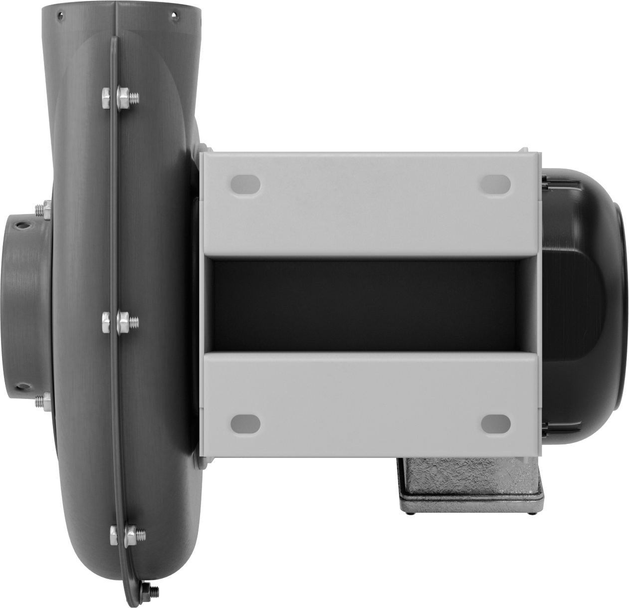 Yüksek Çıkışlı Üfleyici, Yuvarlak Çıkış, Tamamen Kapalı, 120/230V AC, 3/4 hp