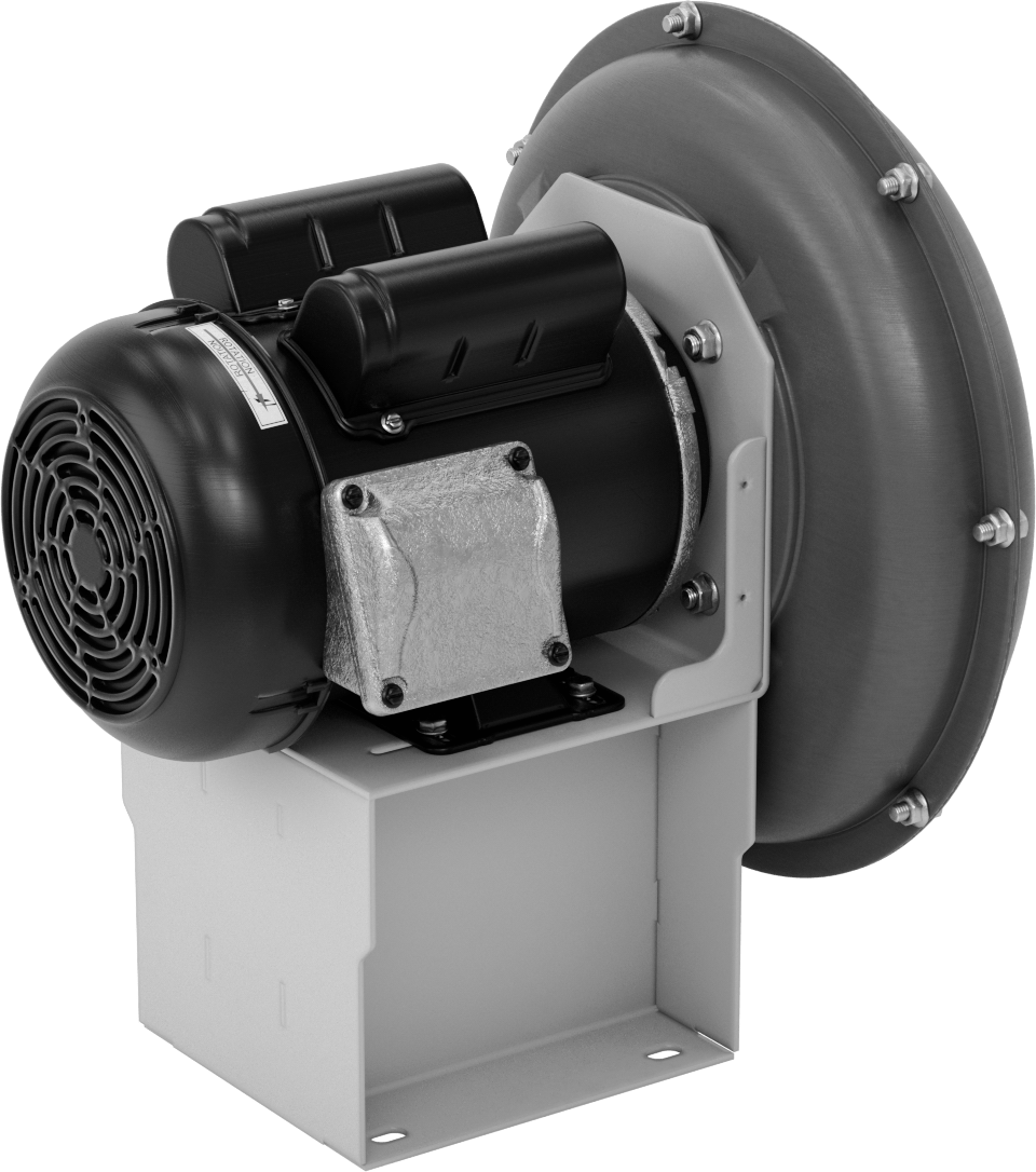 Yüksek Çıkışlı Üfleyici, Yuvarlak Çıkış, Tamamen Kapalı, 120/230V AC, 3/4 hp