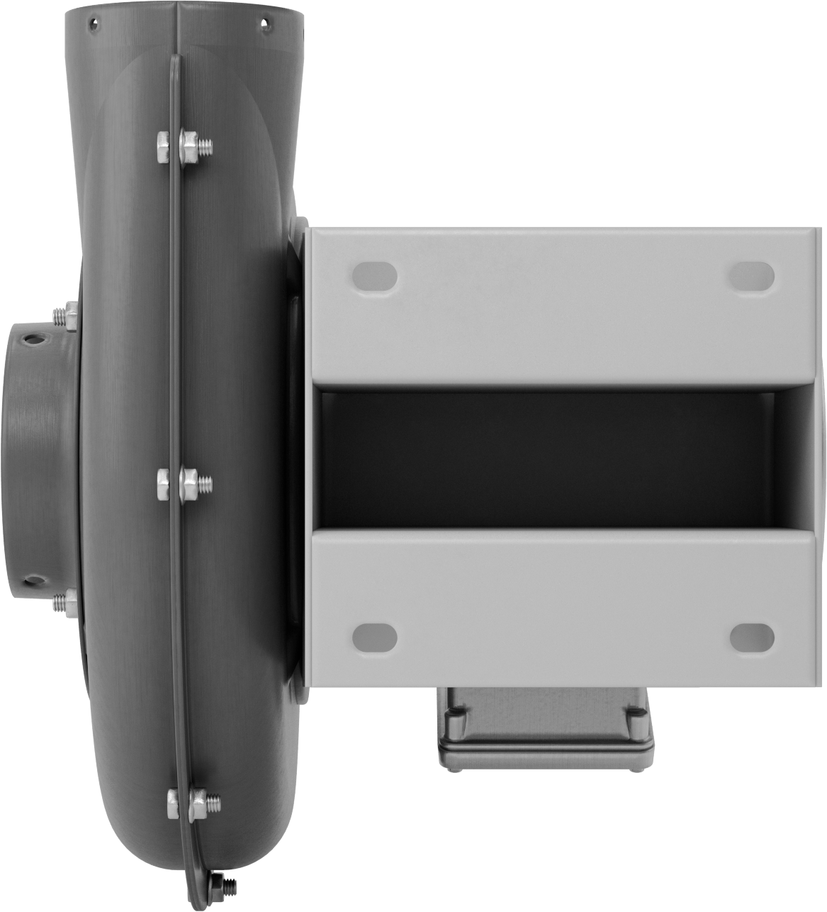Yüksek Çıkışlı Üfleyici, Yuvarlak Çıkış, Tamamen Kapalı, 230/460V AC, 3/4 hp