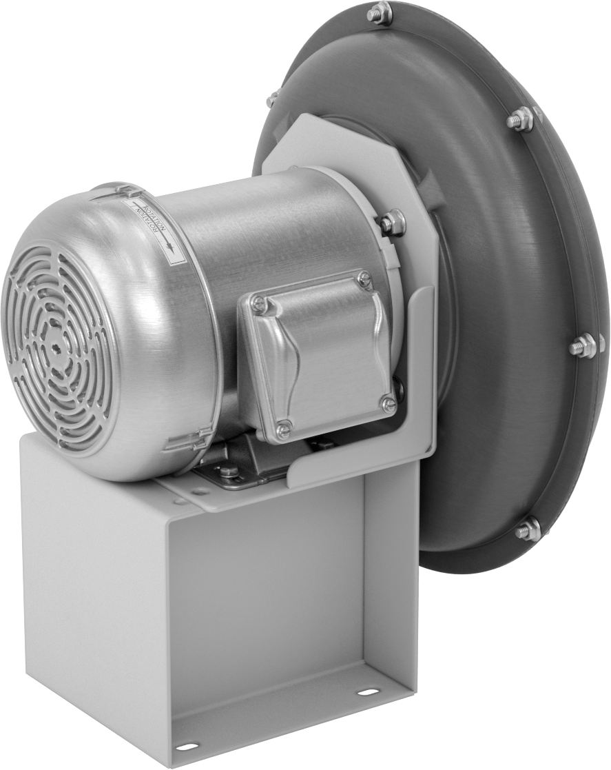 Yüksek Çıkışlı Üfleyici, Yuvarlak Çıkış, Tamamen Kapalı, 230/460V AC, 3/4 hp