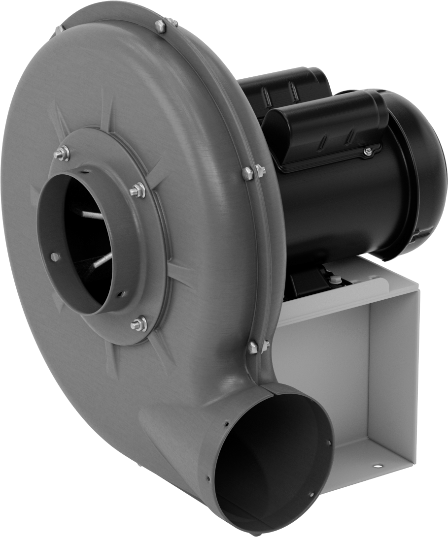 Yüksek Çıkışlı Üfleyici, Yuvarlak Çıkış, Tamamen Kapalı, 120/230V AC, 1 hp