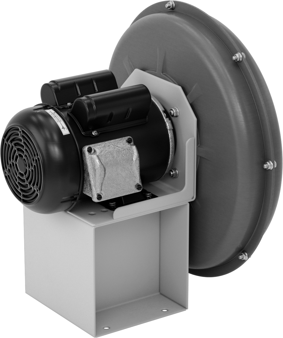Yüksek Çıkışlı Üfleyici, Yuvarlak Çıkış, Tamamen Kapalı, 120/230V AC, 1 hp