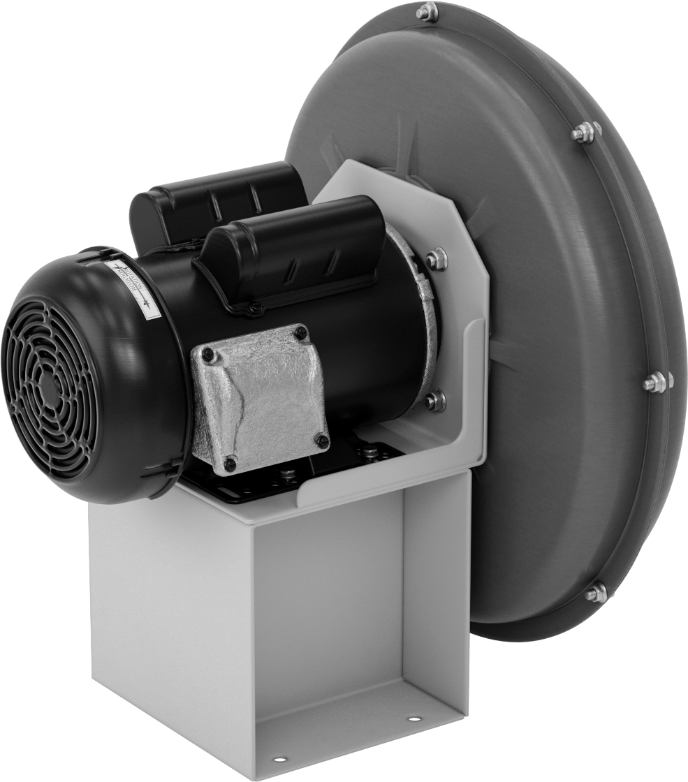 Yüksek Çıkışlı Üfleyici, Yuvarlak Çıkış, Tamamen Kapalı, 120/230V AC, 2 hp