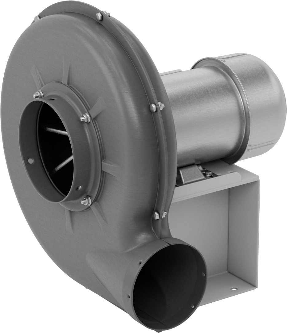 Yüksek Çıkışlı Üfleyici, Yuvarlak Çıkış, Tamamen Kapalı, 230/460V AC, 2 hp
