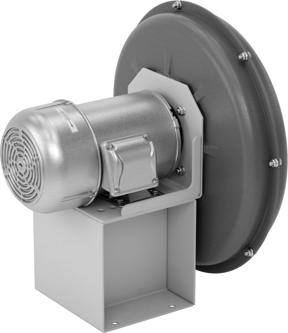 Yüksek Çıkışlı Üfleyici, Yuvarlak Çıkış, Tamamen Kapalı, 230/460V AC, 2 hp