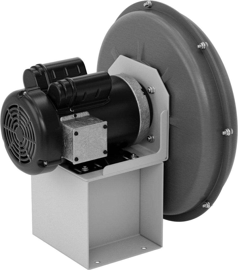 Yüksek Çıkışlı Üfleyici, Yuvarlak Çıkış, Tamamen Kapalı Motor, 230V AC, 3 hp