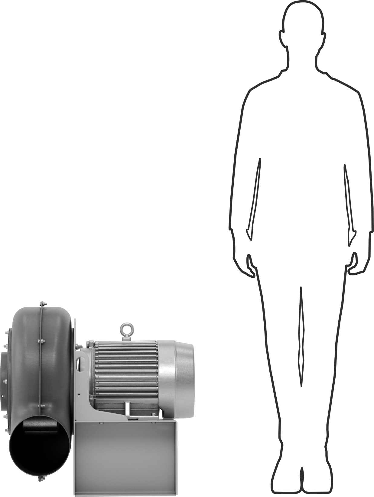 Yüksek Çıkışlı Üfleyici, Yuvarlak Çıkış, Tamamen Kapalı, 230/460V AC, 7 1/2 hp