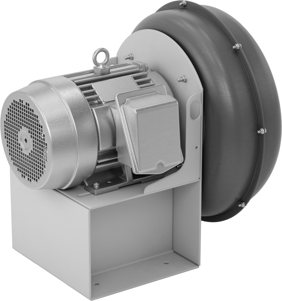 Yüksek Çıkışlı Üfleyici, Yuvarlak Çıkış, Tamamen Kapalı, 230/460V AC, 7 1/2 hp