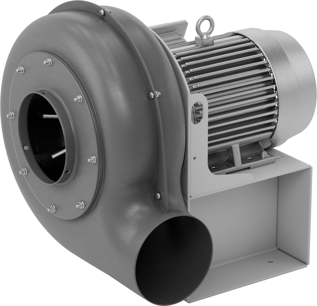 Yüksek Çıkışlı Üfleyici, Yuvarlak Çıkış, Tamamen Kapalı, 230/460V AC, 7 1/2 hp