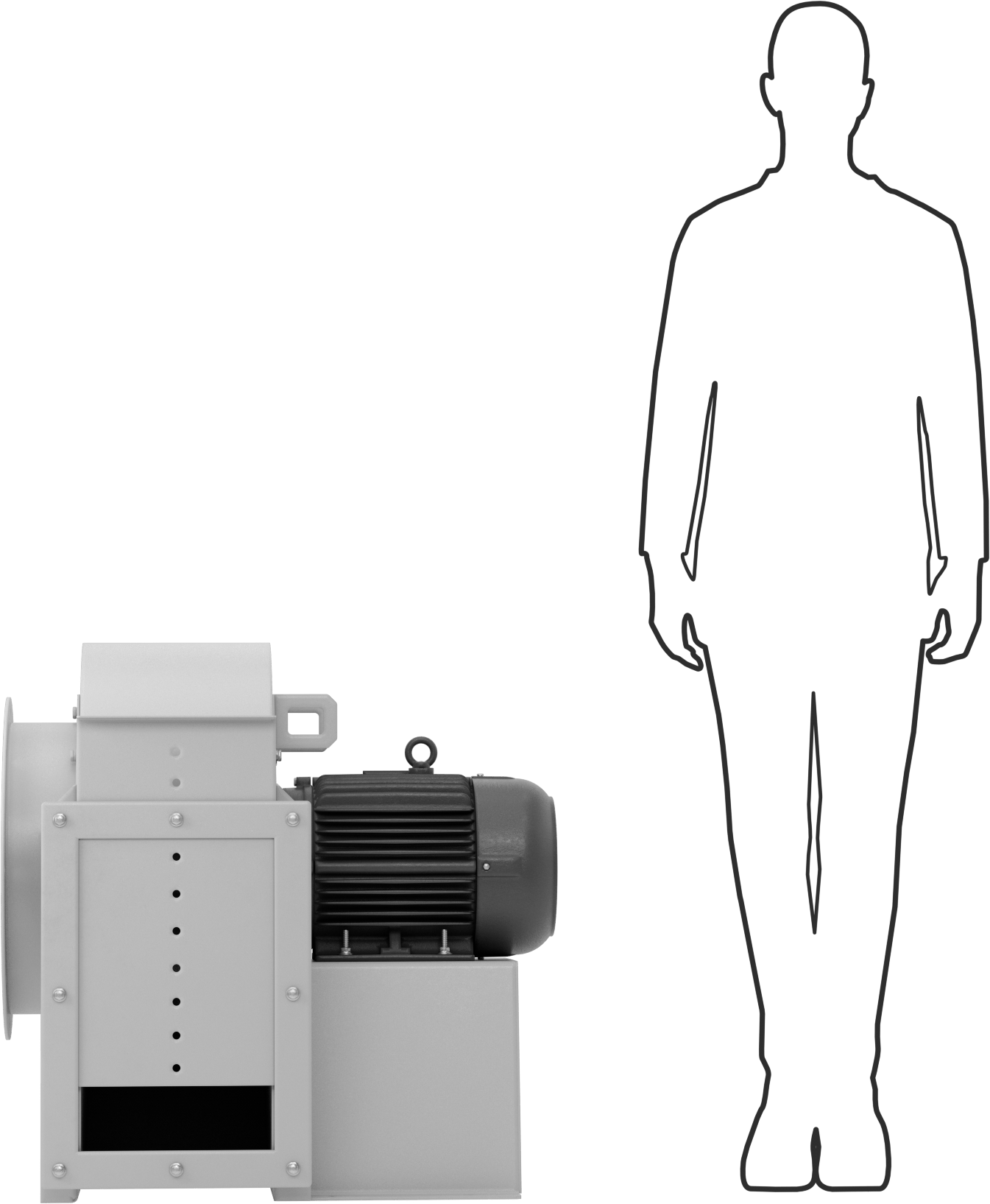 Yüksek Çıkışlı Üfleyici, Dikdörtgen Priz, Kapalı, 230/460V AC, 10 hp