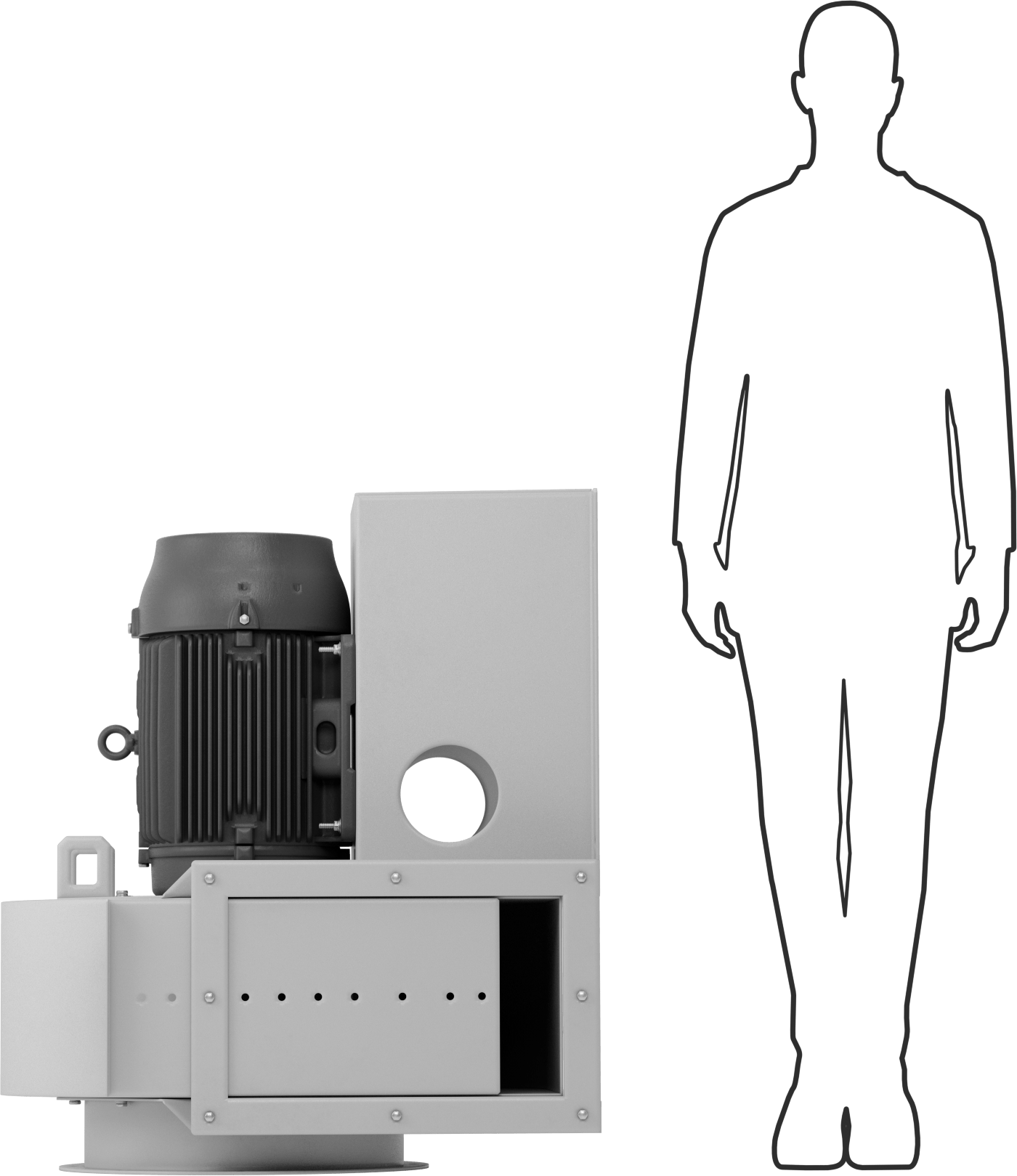 Yüksek Çıkışlı Üfleyici, Dikdörtgen Priz, Kapalı, 230/460V AC, 15 hp