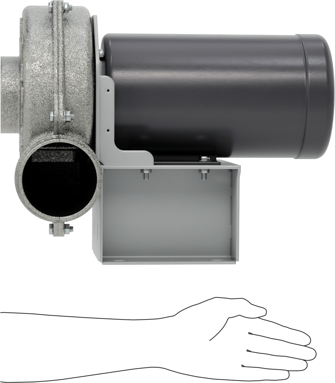Yüksek Çıkışlı Kıvılcım Dayanıklı Üfleyici, Tehlikeli Yerler için, 230/460V AC, 130 CFM @ 3" Su