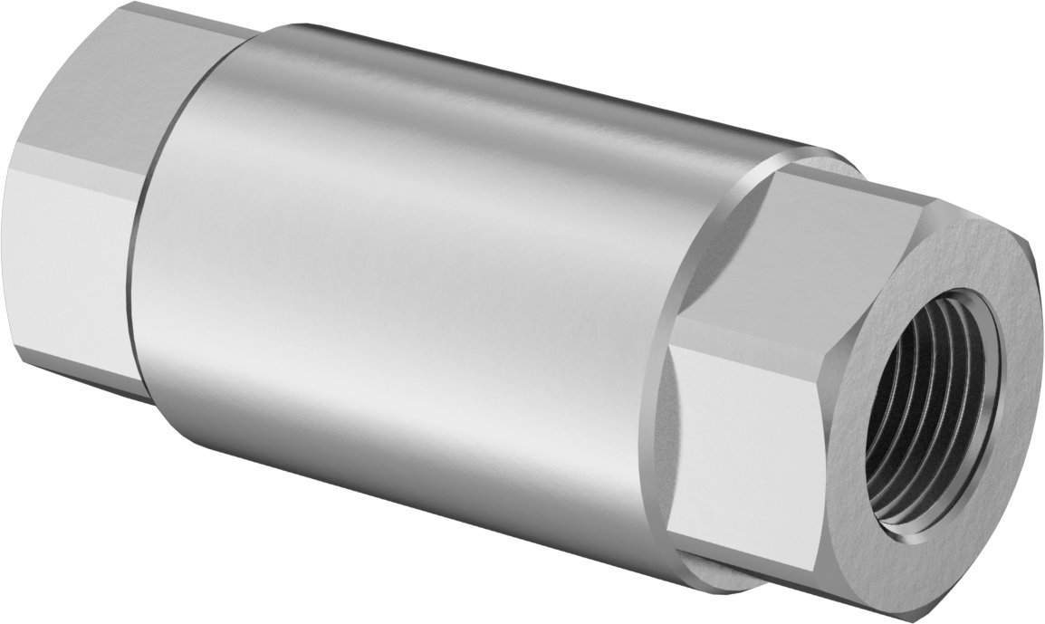 316 Paslanmaz Çelik Dişli Çek Valf, 316 Paslanmaz Çelik Yaylı Piston ile, 3/8 BSPP Dişi