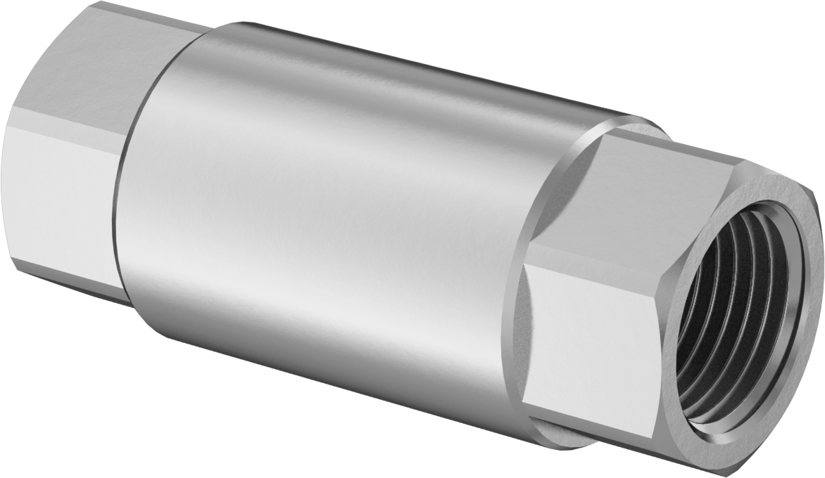 316 Paslanmaz Çelik Dişli Çek Valf, 316 Paslanmaz Çelik Yaylı Piston ile, 1/2 BSPP Dişi