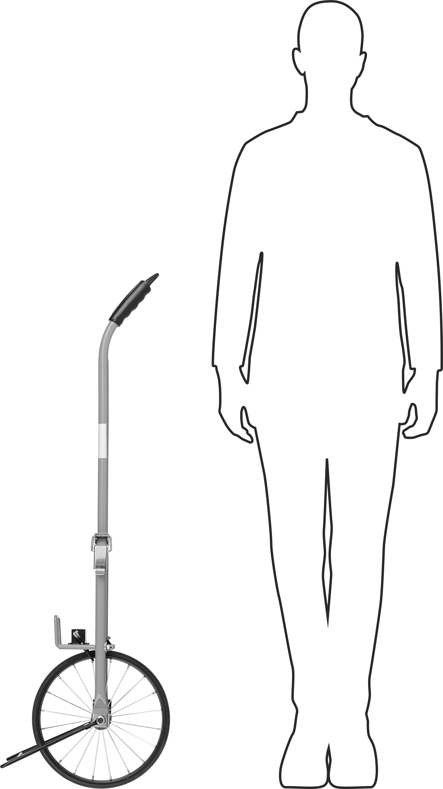 Ölçüm Tekerleği, Ayaklar için, Analog Ekran, 11-1/2" Çaplı Çelik Tekerlek