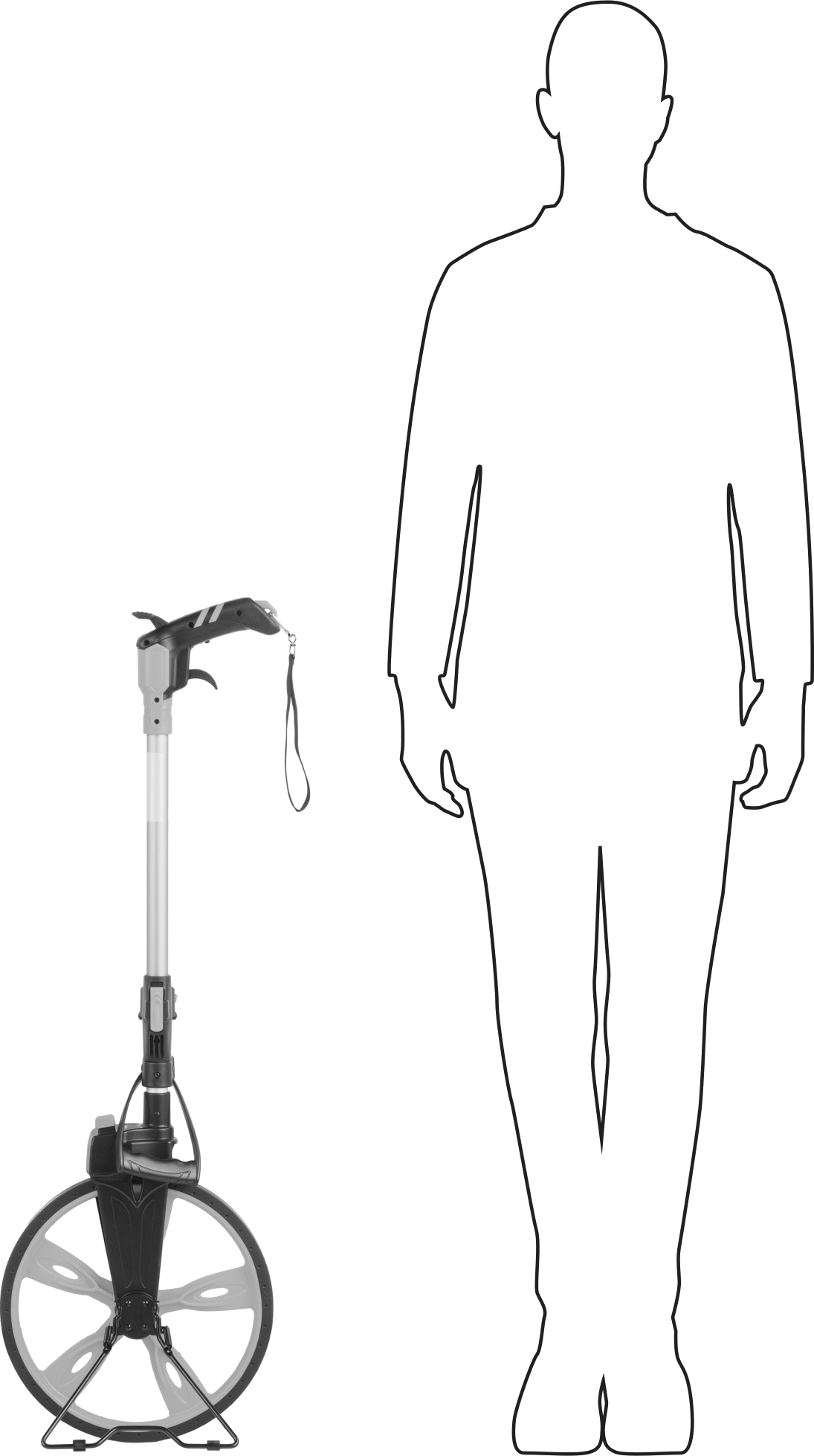 Ölçüm Tekerleği, İnç ve Fit için, Analog Ekran, 12" Çaplı Plastik Tekerlek