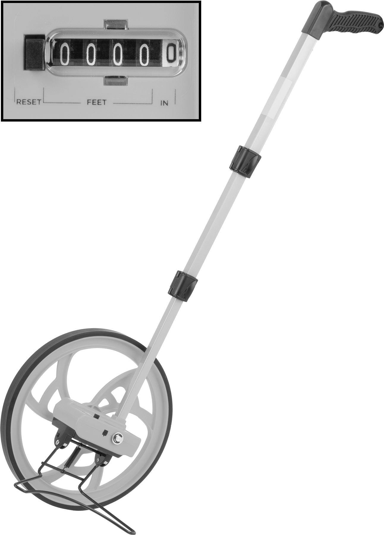 Ölçüm Tekerleği, İnç ve Fit için, Analog Ekran, 12,5" Çaplı Plastik Tekerlek