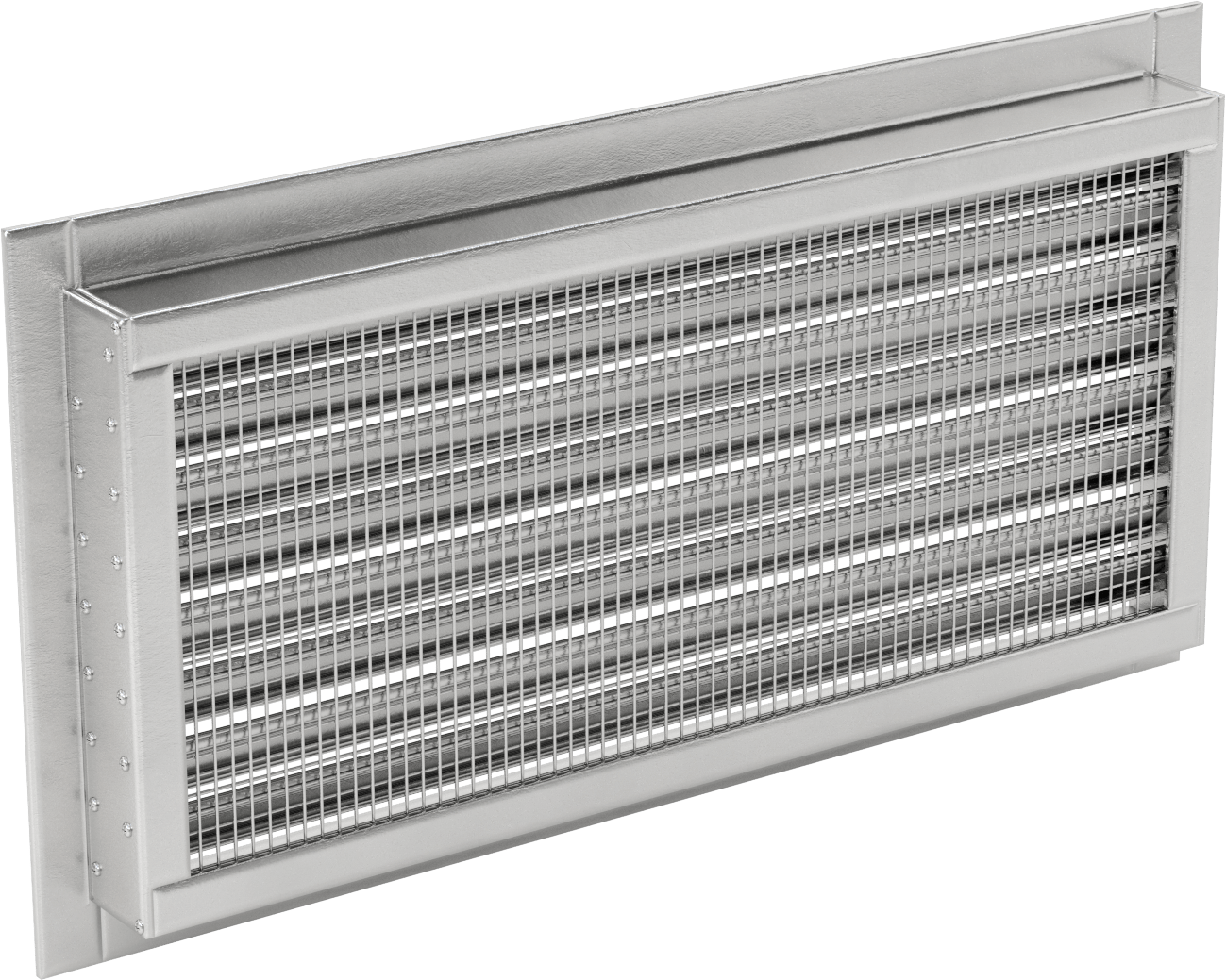 Blok ve Tuğla Duvarlar için Sabit Kanatlı Panjur, 17“ Genişlik x 8” Yükseklik Açıklık için