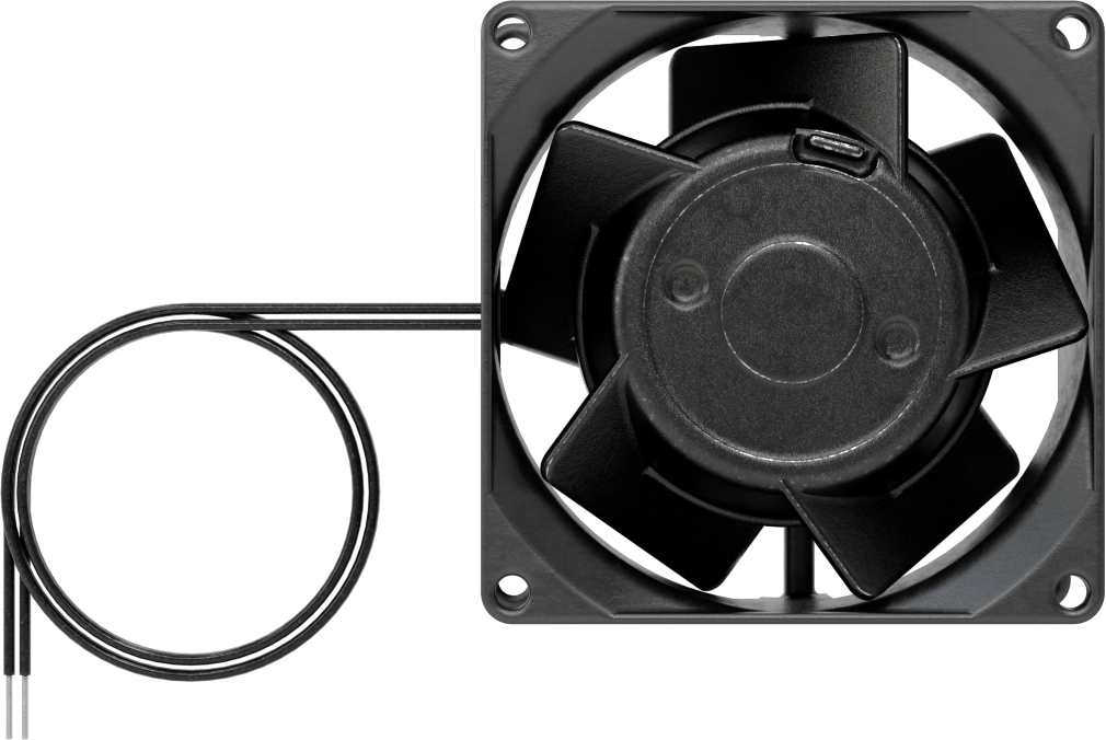 Ekipman Soğutma Fanı, 115V AC, Tel Uçları, 3,15" Kare, 35 CFM Hava Akışı