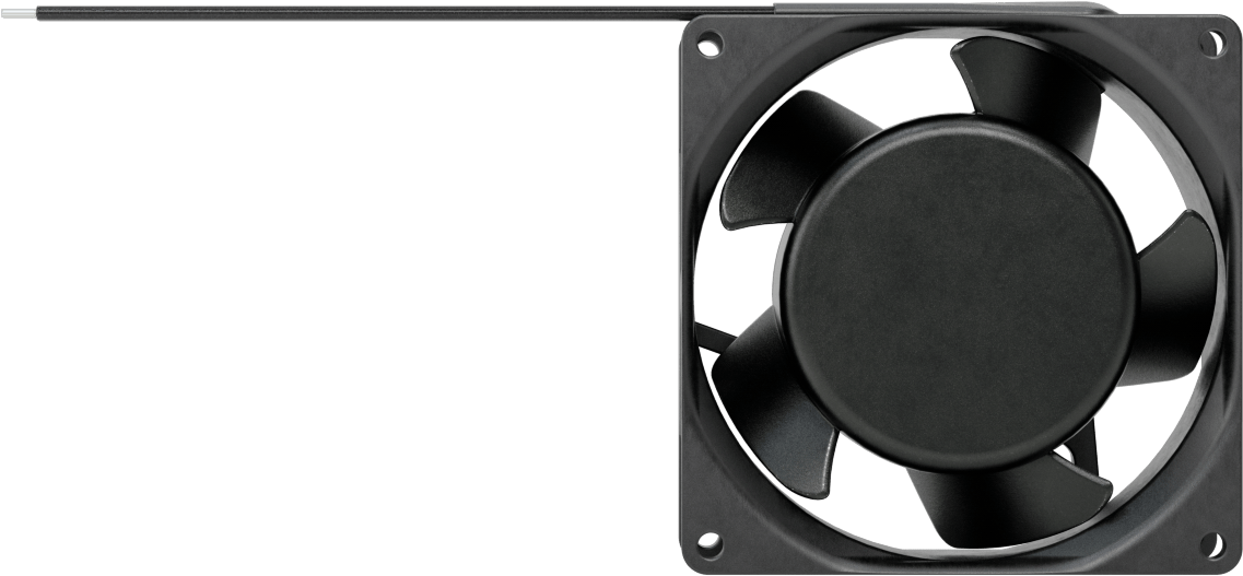 Ekipman Soğutma Fanı, 120V AC, Tel Uçları, 3,62 inç Kare, 40 CFM Hava Akışı