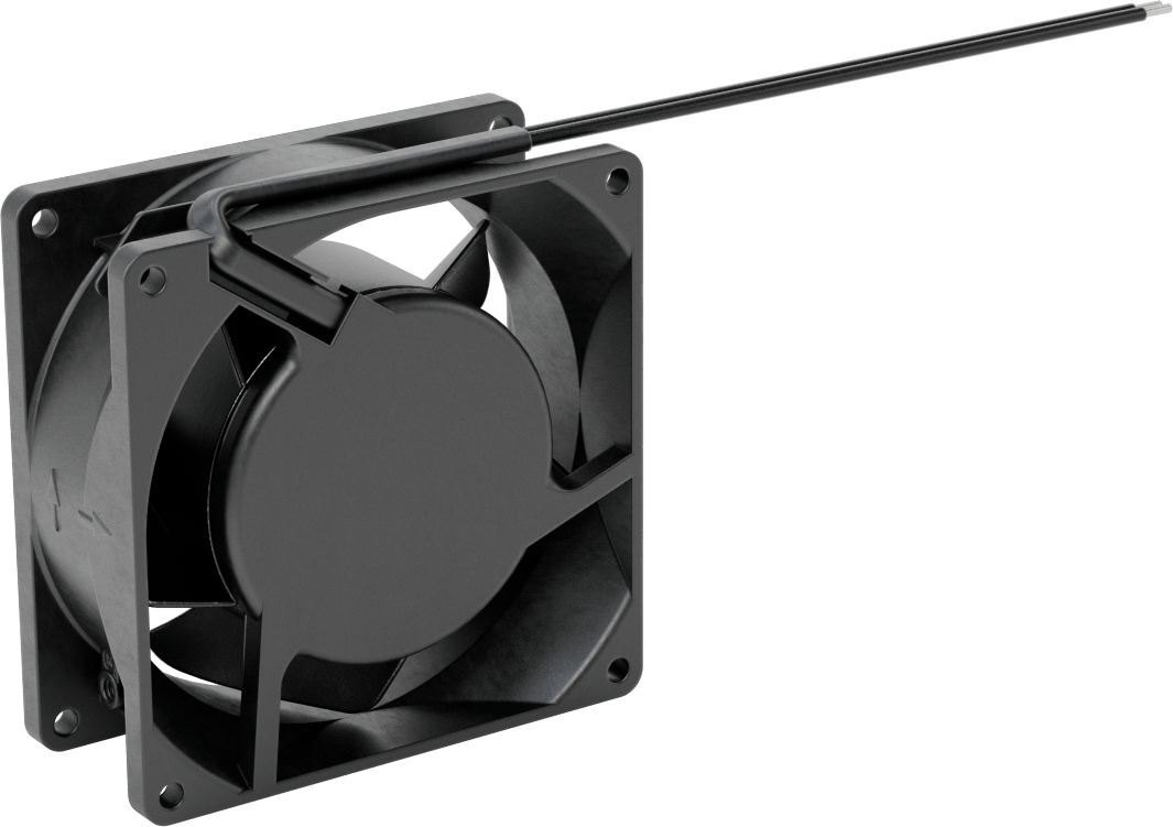 Ekipman Soğutma Fanı, 120V AC, Tel Uçları, 3,62 inç Kare, 40 CFM Hava Akışı
