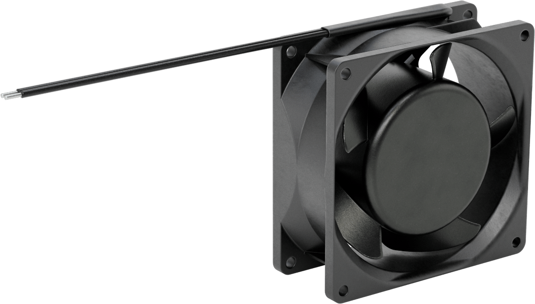 Ekipman Soğutma Fanı, 120V AC, Tel Uçları, 3,62 inç Kare, 40 CFM Hava Akışı