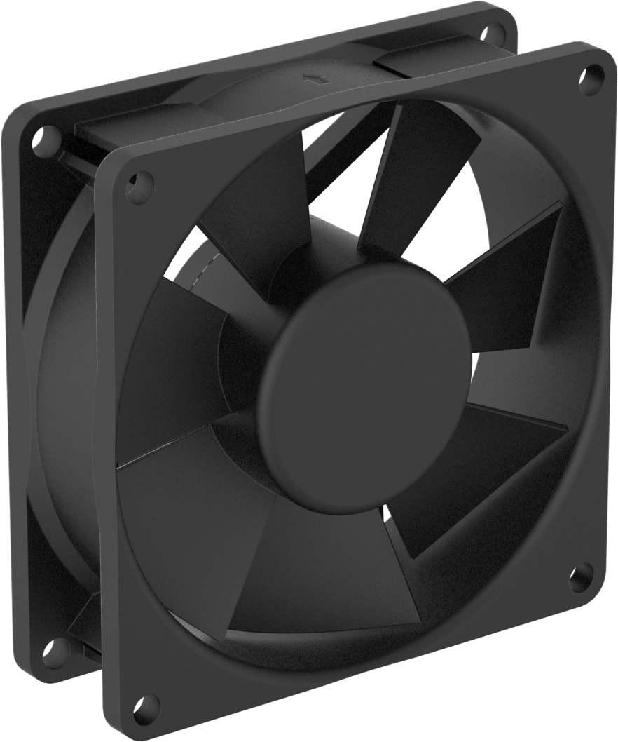 Ekipman Soğutma Fanı, Kablolu 120V AC, 3,15" Kare, 21 CFM, Plastik Bıçak