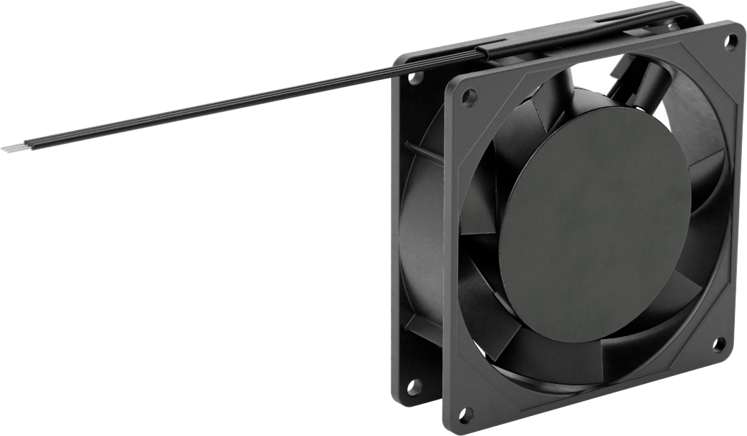 Ekipman Soğutma Fanı, 120V AC, Tel Uçları, 3,62 inç Kare, 30 CFM Hava Akışı