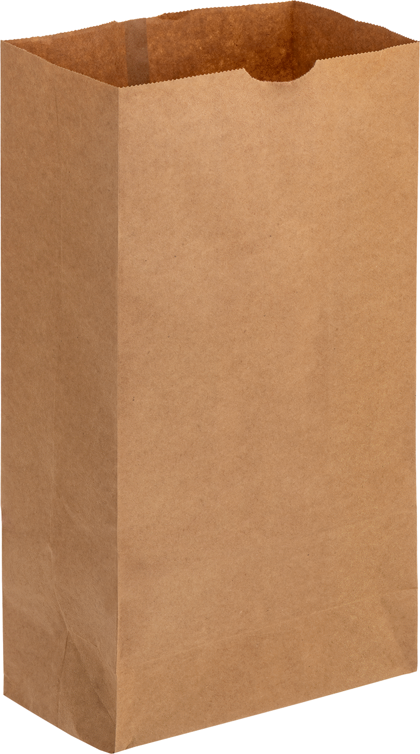 Düz Tabanlı Kağıt Torbalar, 8“ Genişlik x 16” Yükseklik x 5" Derinlik
