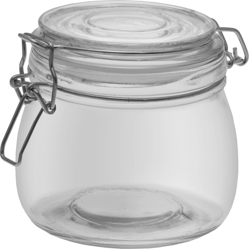 Kilitli Kapaklı Cam Kavanoz, 16 FL oz/475 ml Kapasite