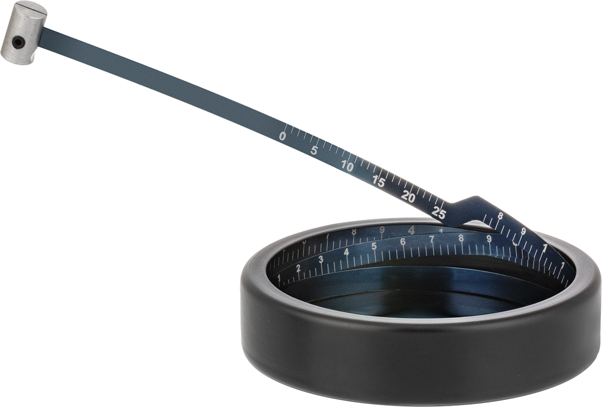 Kalibrasyon Sertifikalı Vernier Ölçekli Mezura, Mavi Çelik Bıçak, 3/4“ ila 9” Çap Ölçümü
