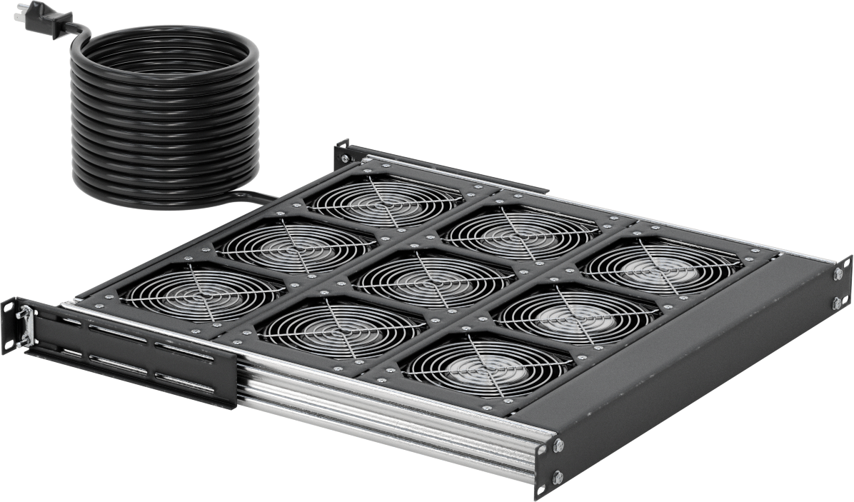 Muhafaza Soğutma Fan Tepsisi, 120V AC, 9 Fanlı