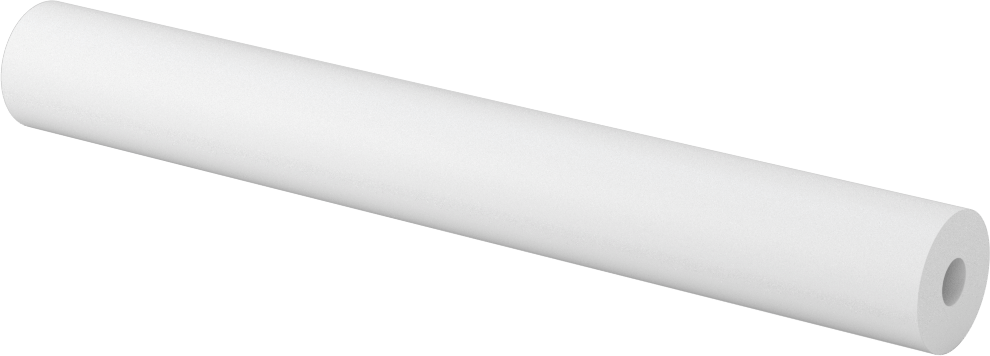 Kaygan UHMW Polietilen Boru, Sıkı Tolerans, 3/4" OD, 1/4" ID, 6 inç Uzunluk