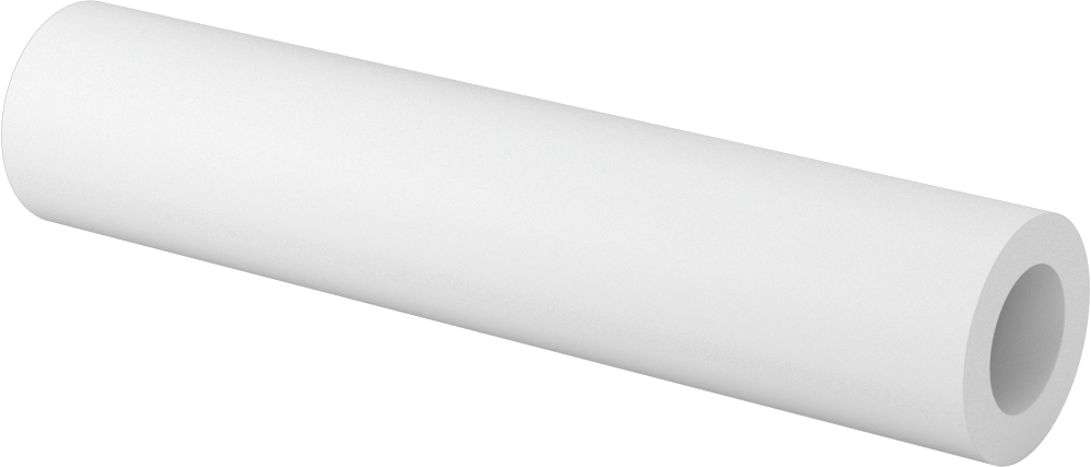 Kaygan UHMW Polietilen Boru, Sıkı Tolerans, 1-1/4" OD, 3/4" ID, 6 inç Uzunluk