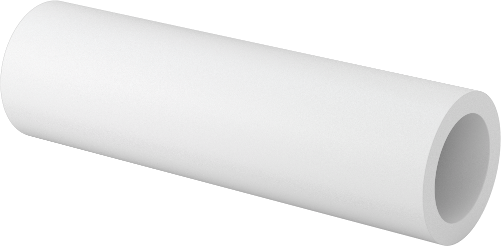 Kaygan UHMW Polietilen Boru, Sıkı Tolerans, 1-3/4" OD, 1-1/4" ID, 6 inç Uzunluk