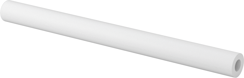 Beyaz Delrin® Asetal Reçine Tüp, Sıkı Tolerans, 1/2" OD x 1/4" ID, 6 inç Uzunluk