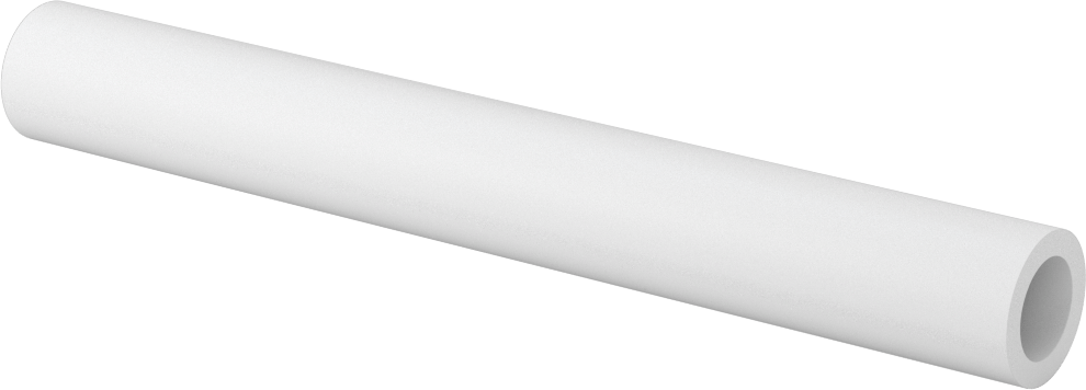 Beyaz Delrin® Asetal Reçine Tüp, Sıkı Tolerans, 3/4" OD x 1/2" ID, 6 inç Uzunluk