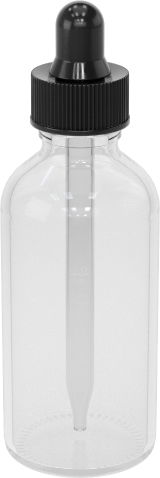 Damlalık Şişe, Şeffaf, 2 FL. oz./60 ml Kapasite, 0,25 ml Ölçekler
