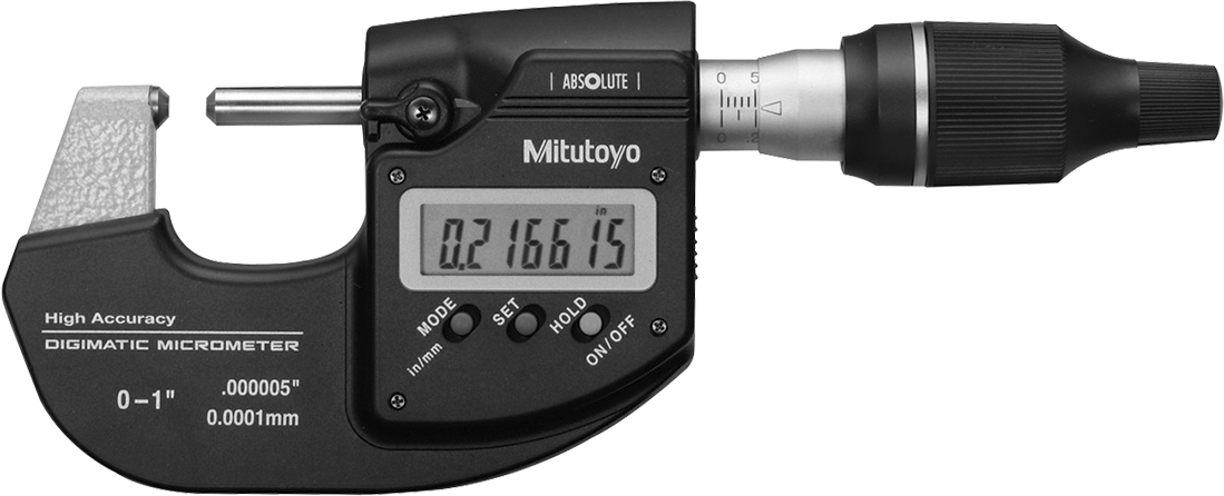 Yüksek Hassasiyetli Elektronik Dış Mikrometre, Mitutoyo 293-130, 0“ ila 1” ve 0 mm ila 25,4 mm Aralık