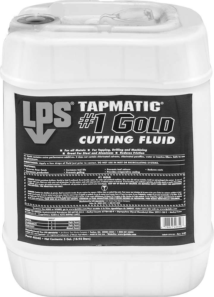 Frezeleme, Tornalama, ve Testere Yağlayıcı, LPS Tapmatic #1 Gold, 5 Galon Kova