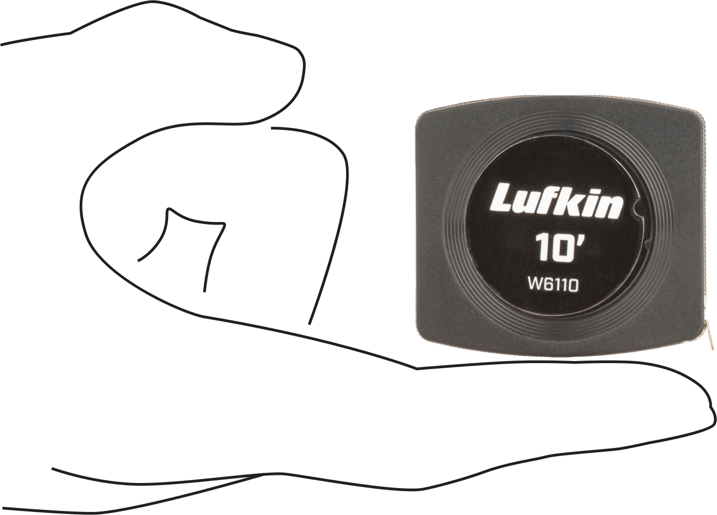 Cep Şerit Metre, Lufkin Model Numarası W6110, 10 Fit Uzunluk, Siyah Kasa