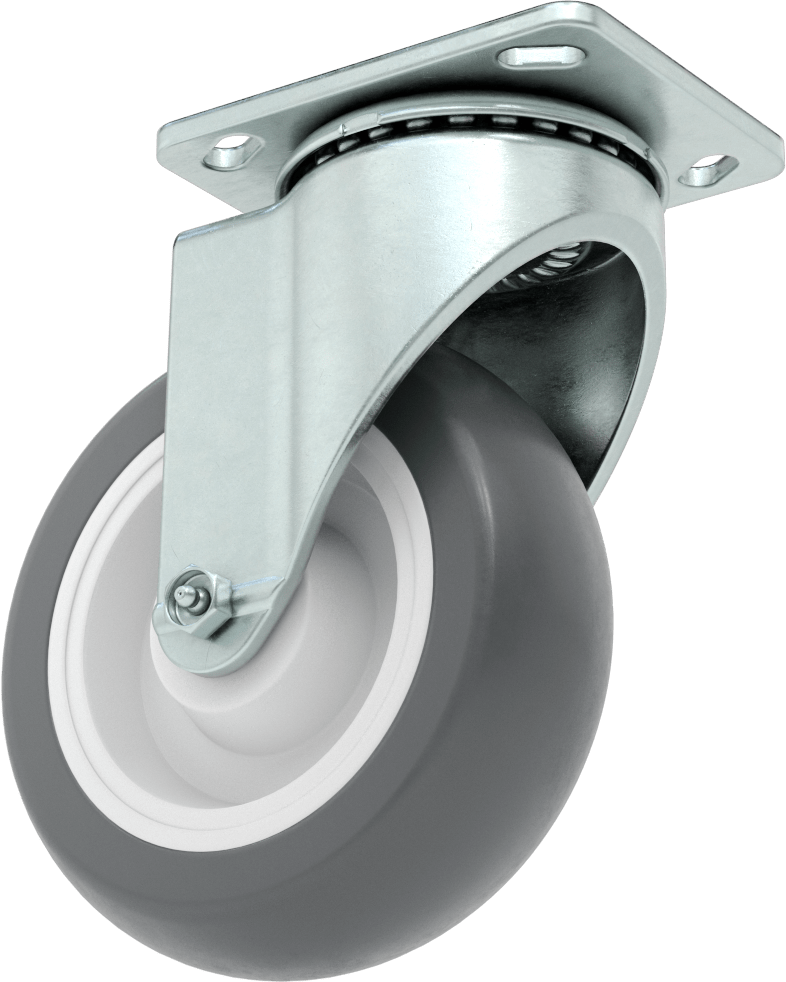 Glide-Light Tekerlek, 6" Çaplı Gri Poliüretan Tekerlekli Döner Tekerlek