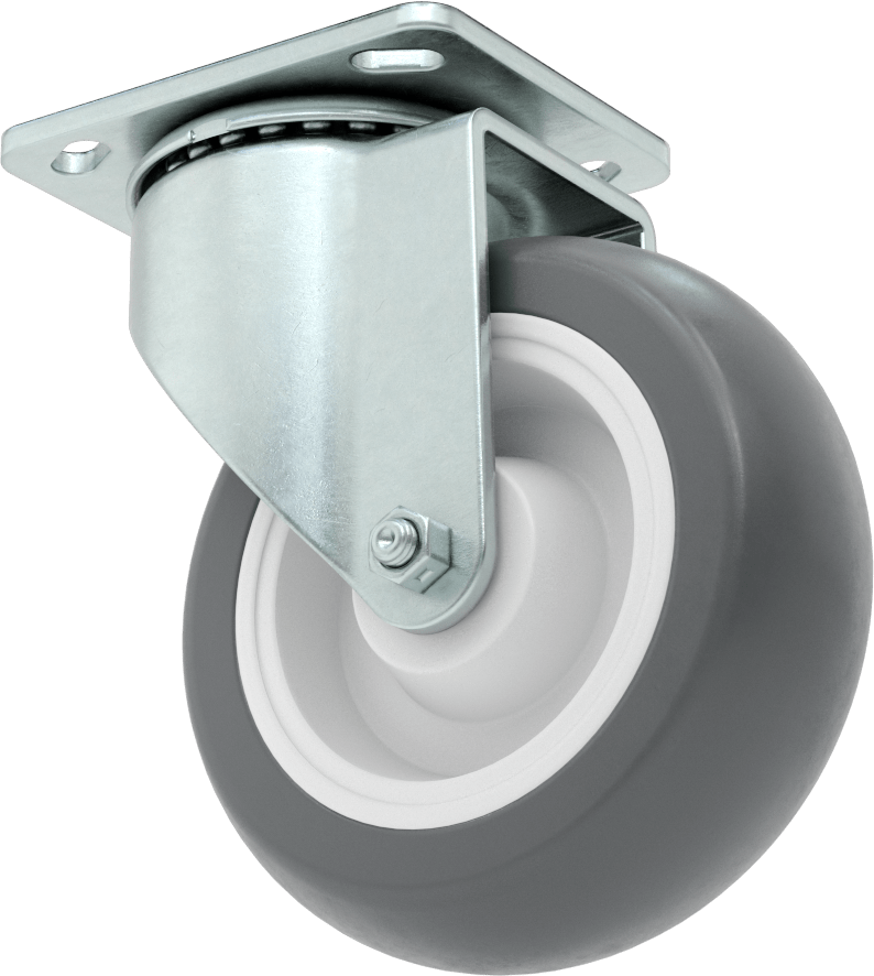 Glide-Light Tekerlek, 6" Çaplı Gri Poliüretan Tekerlekli Döner Tekerlek