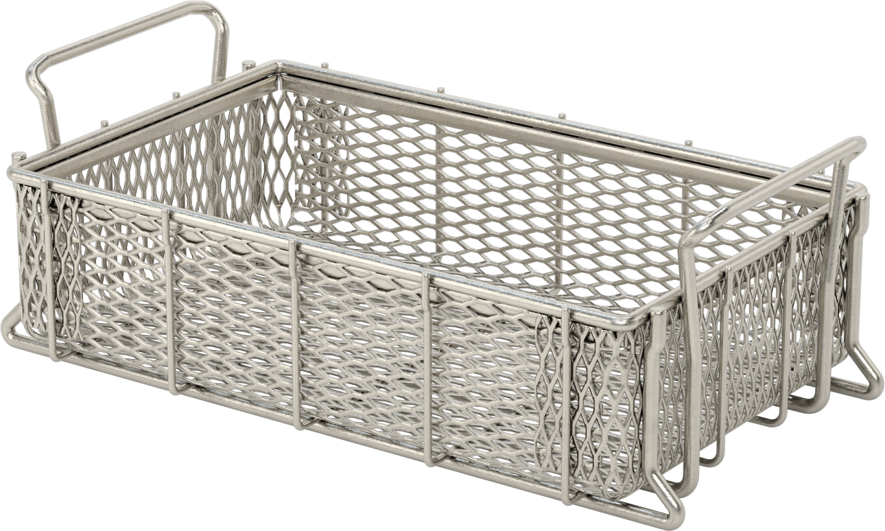 Paslanmaz Çelik Taşıma Sepeti, 16" Uzunluk, 10" Genişlik, 4,5 inç Yükseklik, 3/4" Uzun Alt Açıklıklı