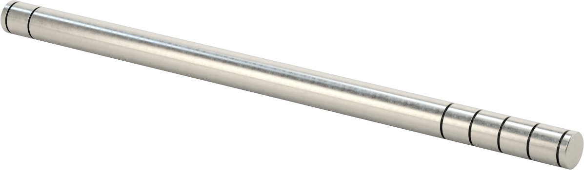 Tutma Halkası Yivli 303 Paslanmaz Çelik Döner Mil, Her İki Uçta, 5/8" Çap, 12" Uzunluk