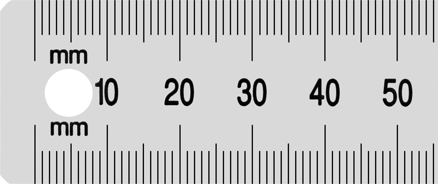 Korozyona Dayanıklı Paslanmaz Çelik Cetvel, Sertifikalı, 6"/150 mm Uzunluk, 32 saniye ve mm Ön Ölçü İşaretleri